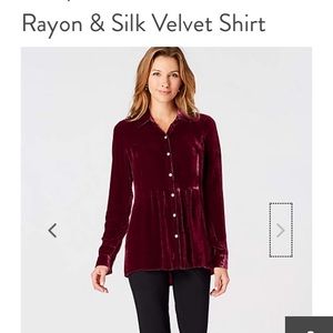 NWT J Jill Plum Velvet Blouse